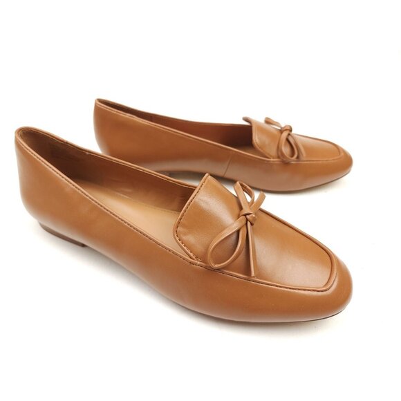 J. Crew Factory Bow Tan Loafers Size 10 Classic Style Office Academia Classic - Picture 1 of 9